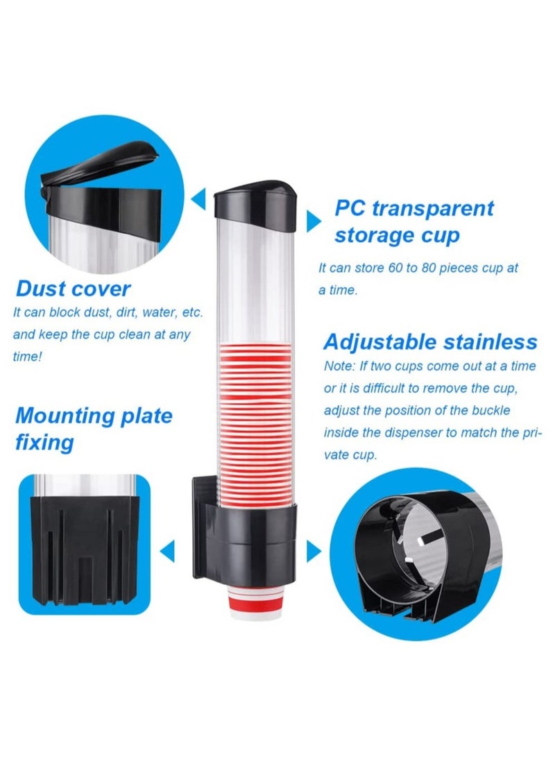 Zikra Cup Dispenser Fits 5oz - 7oz Cone or Flat Bottom Cups, Cup Dispenser for Water Cooler, Pull Type Paper Water,Disposable Automatic Remove Cup Holder, Cup Dispenser Wall Mount - Image 2