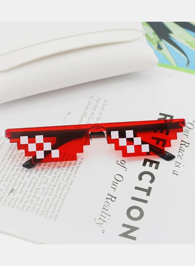 Styli Thug Life Mosaic Print Party Glasses, Red