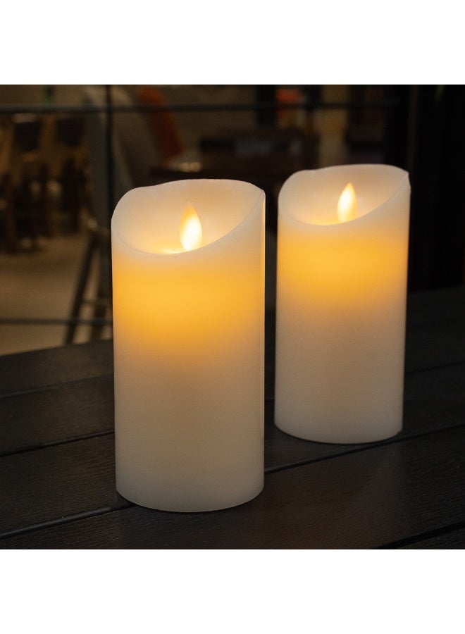 Restaurantware شموع عمودية بلا لهب 3 × 6 بوصة، 10 شمعة LED قابلة للبرمجة - لهب راقص، لحفلات الزفاف، والحفلات، شموع عمودية بيضاء من الشمع الحقيقي، التحكم عن بعد يباع بشكل منفصل - Image 4