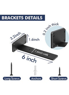 RATSAW 4 Pieces Metal Shelf Brackets Wall Mounted Shelving Brackets Heavy Duty Support 15cm  - Image 5