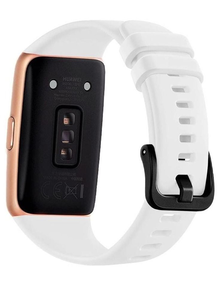 GENNEXT Huawei Band 6 / Honor Band 6 Fitness Tracker Replacement Silicone Band Adjustable Waterproof Smart Watch Strap with Buckle White - Image 2