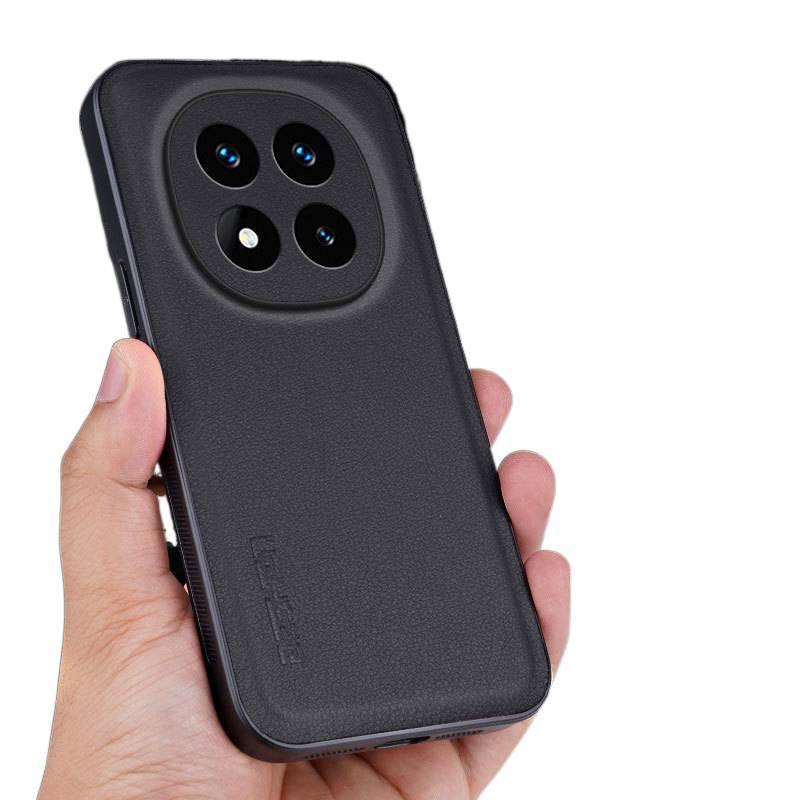 LS Protective Case, Shockproof Cover for Redmi Note 15, Black Leather Texture, Drop Protection - Image 1