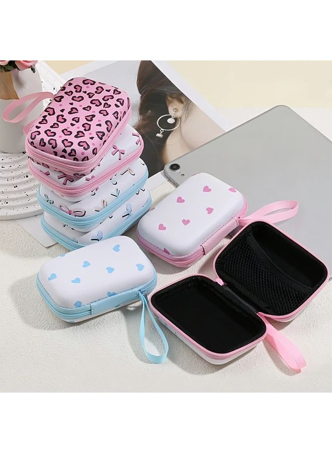 Hard Shell Organizer Case With Zipper Closure Pink Bow Storage Box For Cables Keys - Image 2