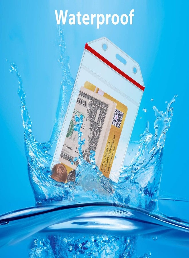 Wisdompro Cruise Lanyard Badge Holder, Wisdompro School Supply Clear PVC Heavy Duty Ziplock Vinyl ID Badge Holder with 22 Inch Colorful Detachable Neck Lanyard Strap for College, 5 Sets - Vertical Colorful - Image 3