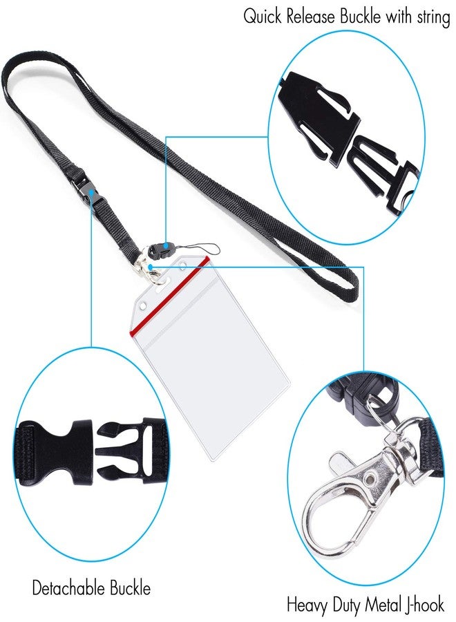 Wisdompro Cruise Lanyard Badge Holder, Wisdompro School Supply Clear PVC Heavy Duty Ziplock Vinyl ID Badge Holder with 22 Inch Colorful Detachable Neck Lanyard Strap for College, 5 Sets - Vertical Colorful - Image 4