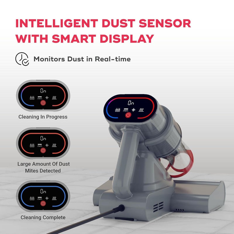 NUUK REN Beam Mattress Vacuum Cleaner for Dust Mites, Allergens & Pet Hair | 4 Step BEAMTech™ | Vibration, UV-C Light, 50000 Hz Ultrasonic Waves, 60°C Hot Air Treatment | 7 Grade Filtration with HEPA - Image 4