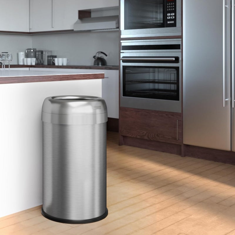 iTouchless 13 Gallon Dual-Deodorizer Trash Can and Recycle Bin Stainless Steel Commercial Grade, Large 10 Inch, Home, Restaurant, Restroom, Office, Open Top, Round - Image 5