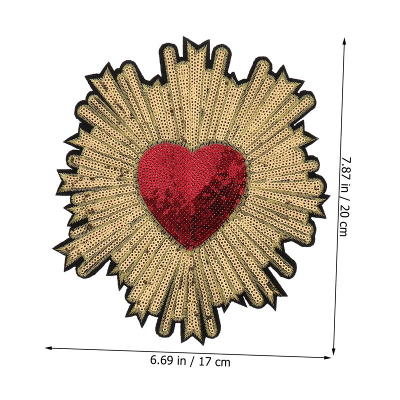 Peach Heart Sequin Embroidered Patches Appliques For DIY Clothing Costume Decoration - Image 3