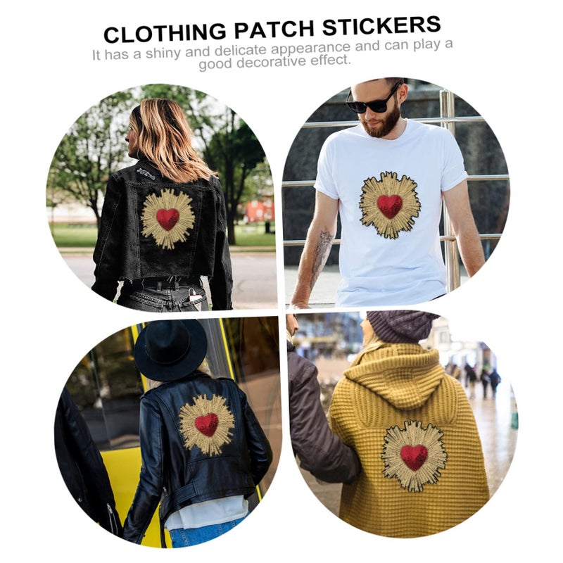 Peach Heart Sequin Embroidered Patches Appliques For DIY Clothing Costume Decoration - Image 4