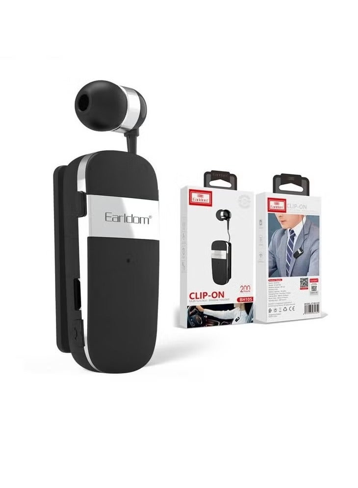 Earldom Clip-On Wireless Earphones, Black - ET-BH105 - Image 2