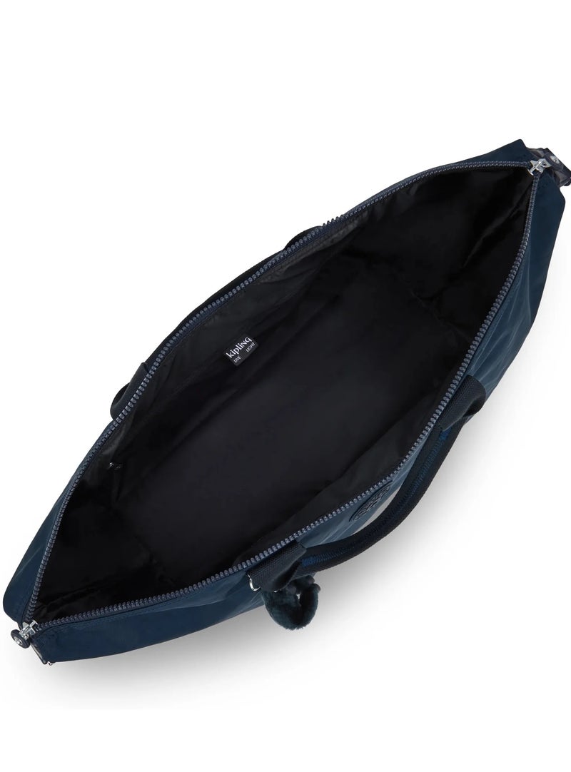 كيبلينغ حقيبة بوري كبيرة للسفر مع جيب لعربة الأمتعة وحزام كتف قابل للإزالة - أزرق - Image 4