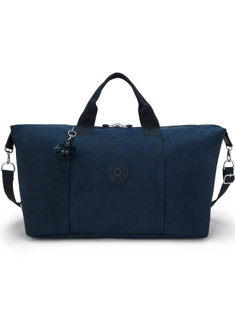 كيبلينغ حقيبة بوري كبيرة للسفر مع جيب لعربة الأمتعة وحزام كتف قابل للإزالة - أزرق - Image 1