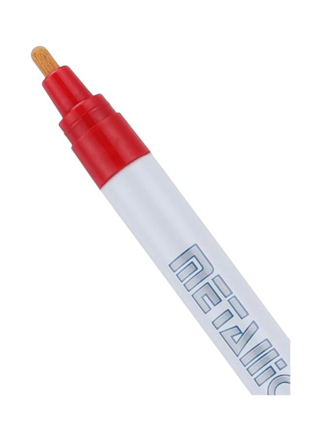 قلم ماركر ميتاليك أحمر لإصلاح خدوش السيارة - طلاء دائم مقاوم للماء وسريع الجفاف - Image 2