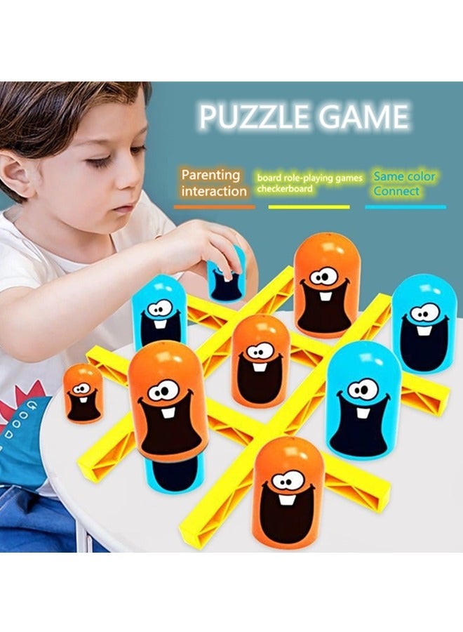 Beauenty Gobble Board Game, Tic Tac Toe Game Children's Educational Educational Puzzle Game Toy Toys, Parent-child Early Education Family Interactive Board Game Classic 3d Board Game  - Image 5