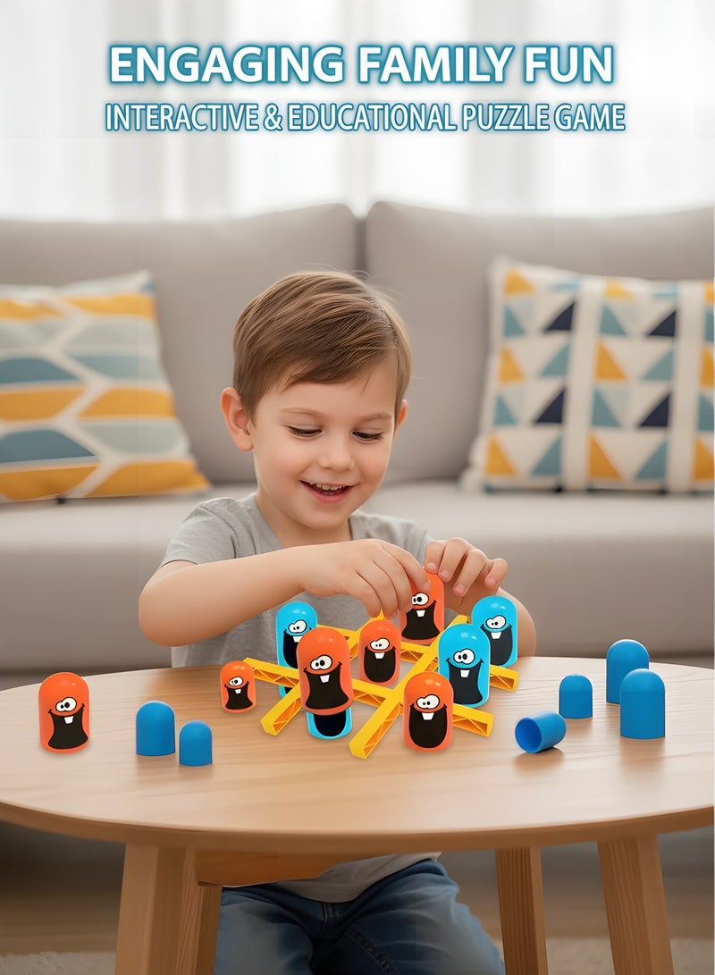 بيوينتي لعبة لوحة جوبل، لعبة تيك تاك تو للأطفال، لعبة ألغاز تعليمية، ألعاب تعليمية، لعبة تفاعلية عائلية للتعليم المبكر بين الوالدين والطفل، لعبة لوحية كلاسيكية ثلاثية الأبعاد - Image 3