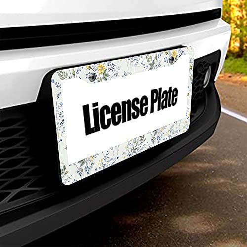Beabes Wildflowers License Plate Frame Watercolor Floral License Plate Holder Leaves Elegant Summer Car Tag Frame License Plate Car Accessories 2 Holes Novelty Auto Car Tag Vanity Present - Image 5