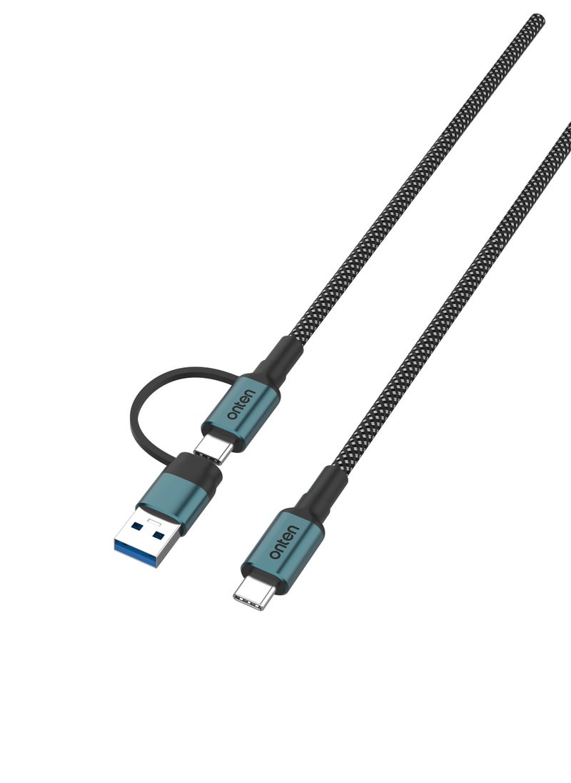 onten 2 in 1 USB Type C & USB Type C to Type A Cable Length 0.15cm 65W 10Gbps Data Transfer Speed  - Image 3