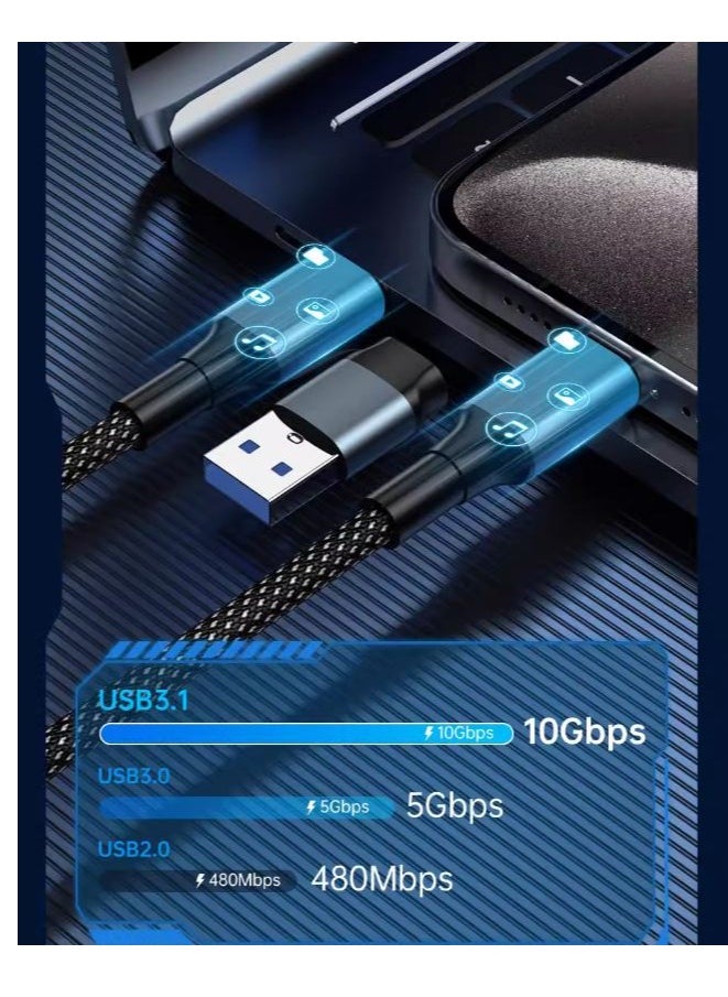 onten 2 in 1 USB Type C & USB Type C to Type A Cable Length 0.15cm 65W 10Gbps Data Transfer Speed  - Image 5