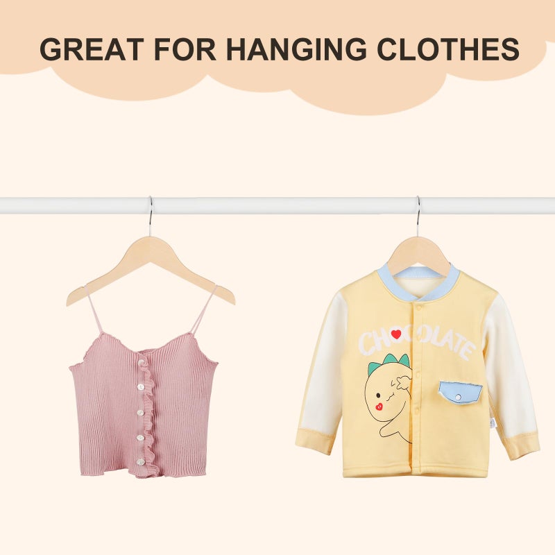 Topia Hanger Unfinished/Natural Kids Children Baby Wood Wooden Clothes Dress Shirt Hangers With No Painting - 360Stronger Flexible Hook- Extra Smoothly Cut Notches, 10 Pack Ct09N - Image 5