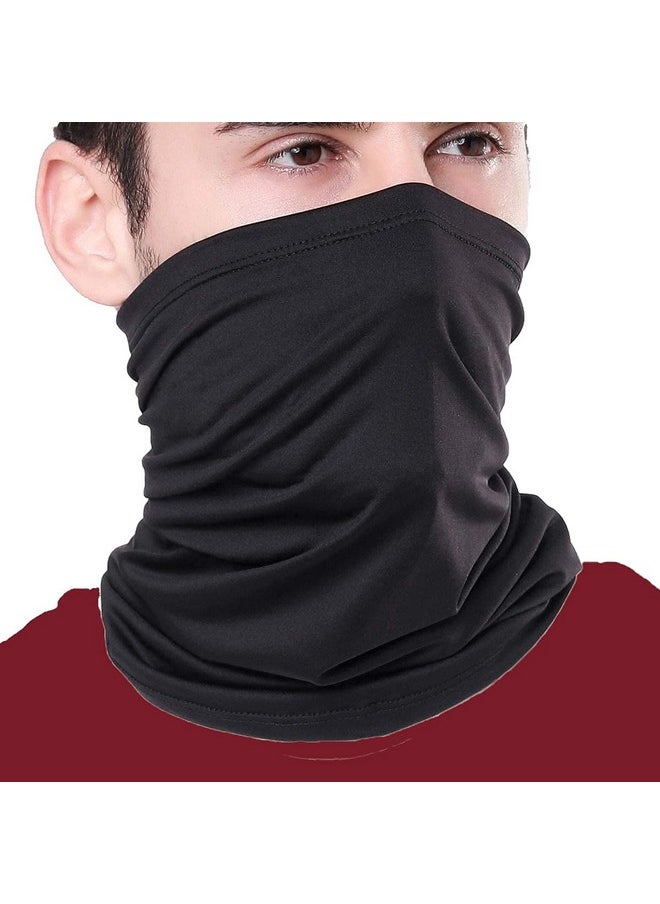 BISMAADH - BISMAADH Cotton Summer/Winter Bandana Face Mask Cover Cycling Biking Running Neck Gaiter Headgear Scarf Hiking Camping Gym Yoga Sports For Men's & Women's, Black - Image 1