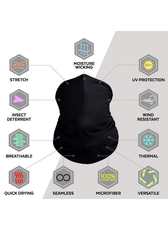 BISMAADH - BISMAADH Cotton Summer/Winter Bandana Face Mask Cover Cycling Biking Running Neck Gaiter Headgear Scarf Hiking Camping Gym Yoga Sports For Men's & Women's, Black - Image 1