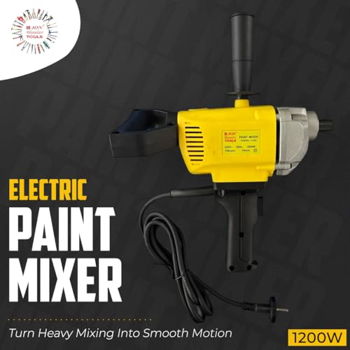 Jon Bhandari Tools Electric Paint Mixer 1200W | Heavy Duty Mixing Machine | Variable Speed 780 RPM | 16mm Chuck | Cement, Putty, Mortar, Wall Paint & Adhesive | Professional Construction Tool - Image 3