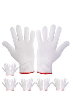 Y&D 6 Pairs Hand Working Gloves Safety Grip Protection Work Men Women BBQ Thicker Industry Knitted Cut Repair Durable String Knit Light Weight for Thick Cotton  - Image 1