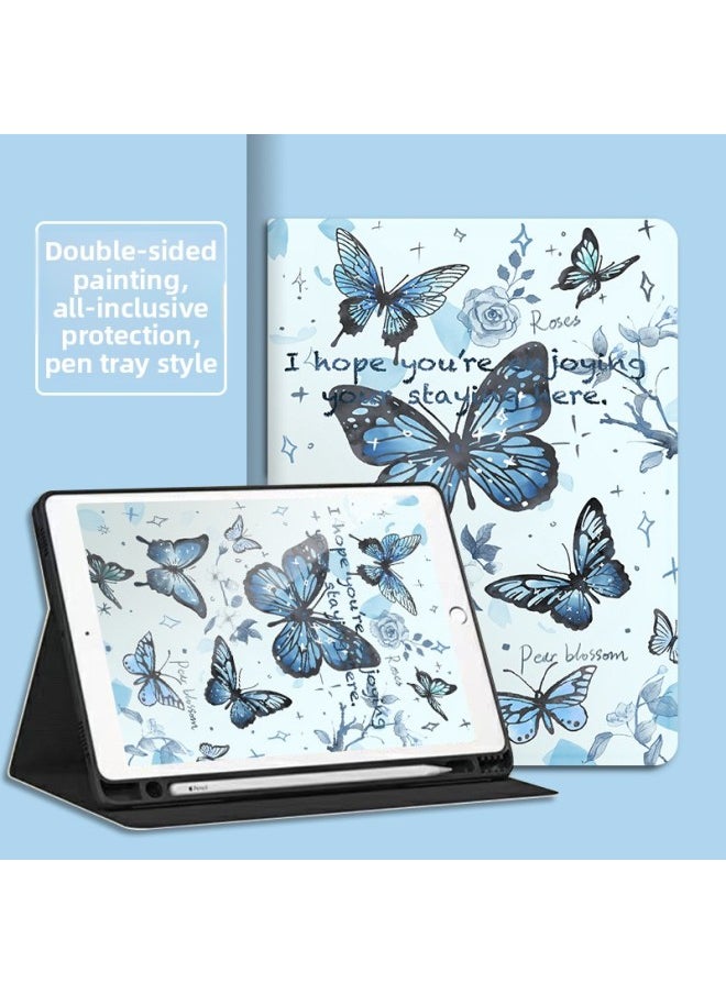 Generic - Vivopad2 Protective Case IQOOpad With Pen Slot Vivopad Protective Case 2023 Leather Case VIVO-color:Book Pen Tray [Cold Ice Butterfly]-Applicable Models:iQOO Pad2 - Image 1