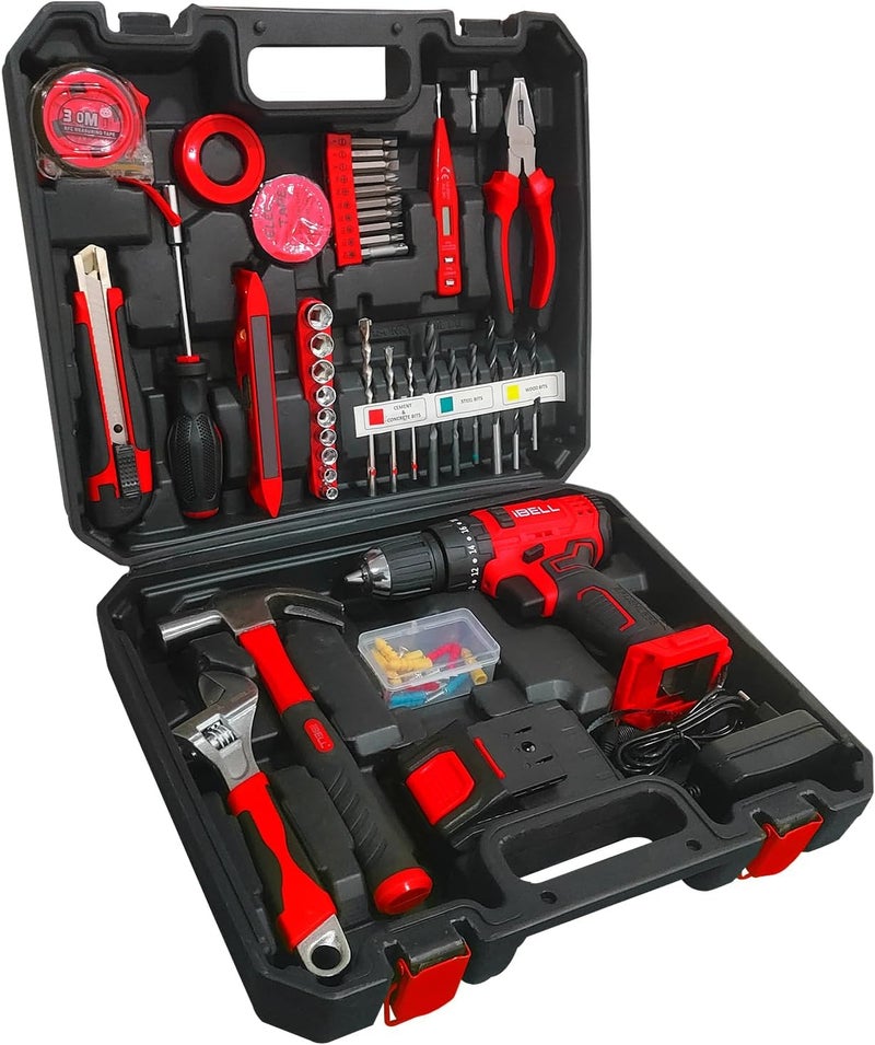 IBELL TOOLS iBELL CT20-38 20V Cordless Impact Drill Driver | Brushless Motor | 2-Speed Gearbox | 38Nm Torque | 10mm Chuck | LED Work Light | 2.0Ah Battery & Fast Charger | 101 Accessories | DIY & Professional  Kit - Image 5