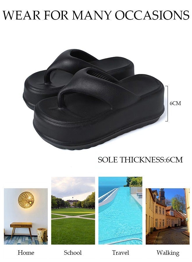 DUNISO Slippers for Women Non-slip Thick Sole Bath Slippers Soft Shower Slippers Open Toe Quick Drying Slide Sandal Beach Sandals Women's House Flip Flops for Indoor & Outdoor - Image 3