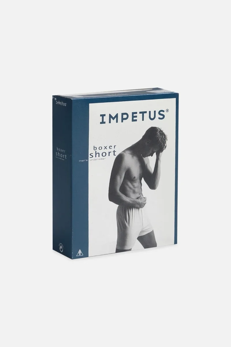 Impetus Men's Cotton White Buttoned Boxer Short - Imp-Bshr-B