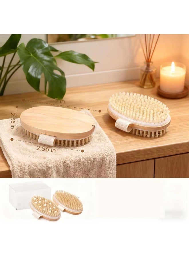 MiMi & BeiBei Dry & Bath Body Brush, Exfoliating Brushes for Wet/Dry Brushing, Lymphatic Drainage, Cellulite Care, and Full-Body Scrubbing for Men & Women, Exfoliating Brush with Soft Massage Nodules, Shower Brush Body Scrubber - Image 3