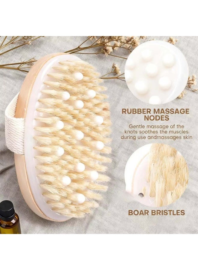 MiMi & BeiBei Dry & Bath Body Brush, Exfoliating Brushes for Wet/Dry Brushing, Lymphatic Drainage, Cellulite Care, and Full-Body Scrubbing for Men & Women, Exfoliating Brush with Soft Massage Nodules, Shower Brush Body Scrubber - Image 4