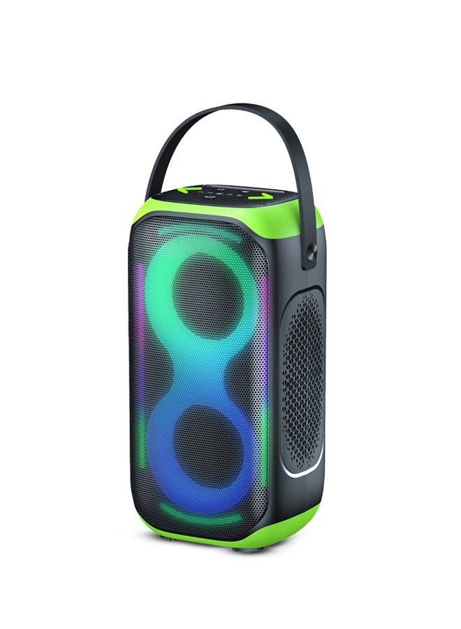 Amwood SoundBoom Portable Bluetooth Speaker, 60 Watts, LED Lights, High Bass Sound, Black - Image 1