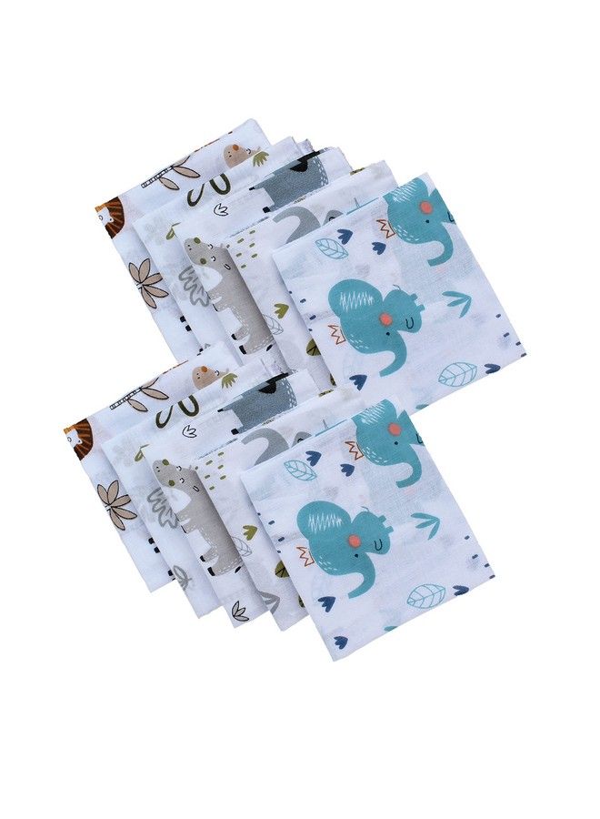 Trance Home Linen Super Soft 100% Cotton Thin Malmal Face Towels ; Reusable Hygiene Wash Cloth ; Napkin For New Babies ; Soft Hankies For Children (Small 40 X 40 Cm Baby Pug Pack Of 10 Pcs) - Image 2