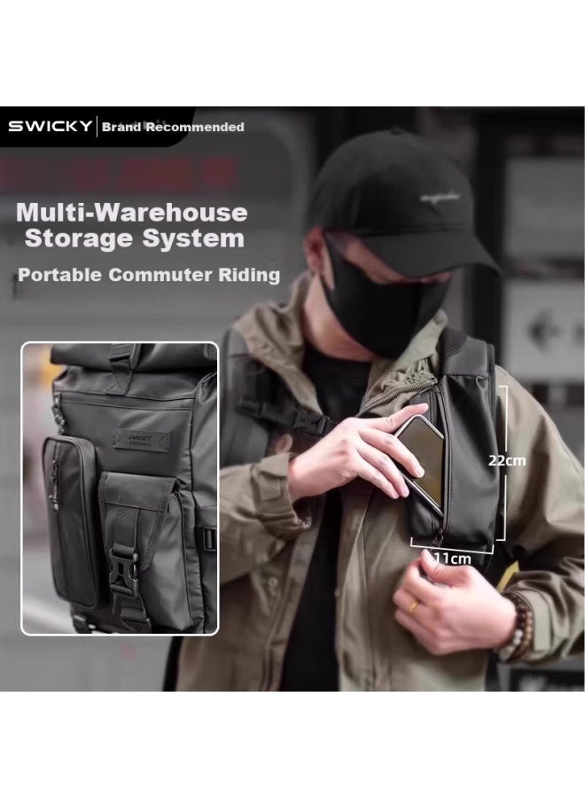 Swicky Trendy Men's Backpack  New Functional Cycling Commuter Large Capacity Travel Laptop Bag - Image 2