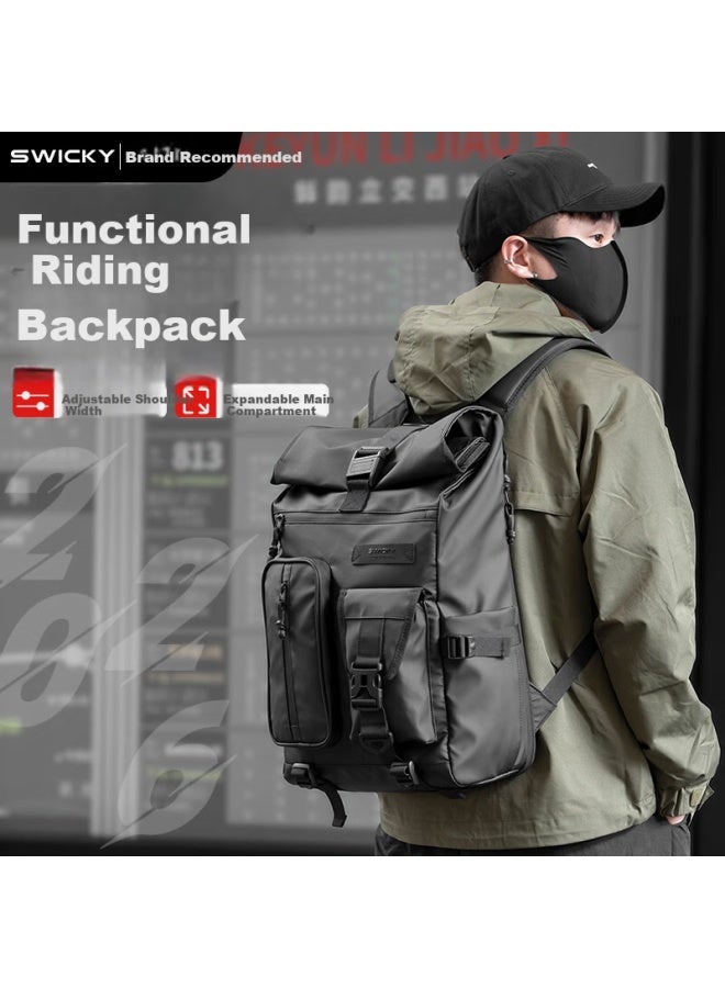 Swicky Trendy Men's Backpack  New Functional Cycling Commuter Large Capacity Travel Laptop Bag - Image 1