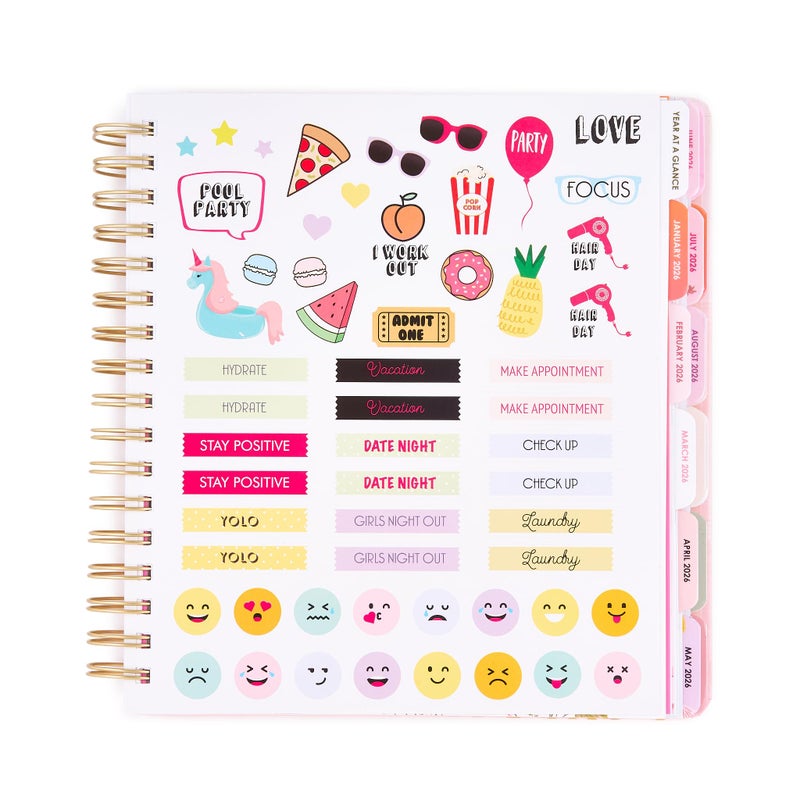 Votum 18 Month Hard Cover Planners/Calendars 10" x 10", January 2026 - June 2027 - Daily, Weekly & Monthly Organizer with Pens, Stickers, Sticky Notes, and a Sturdy Cover - Bee You - Image 5