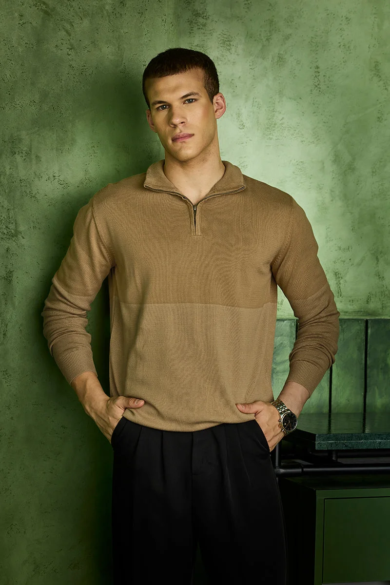 SNITCH Knitted Zipper Sweater