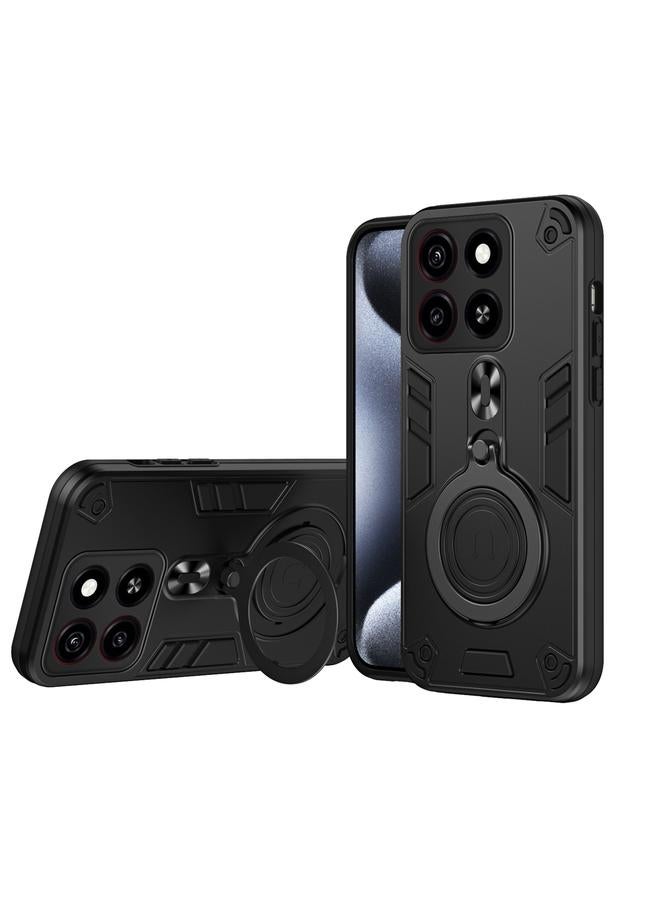 The Bros Case For ZTE Blade A35 Metal Ring 360 Degree Rotating Holder PC Hybrid TPU Phone Case