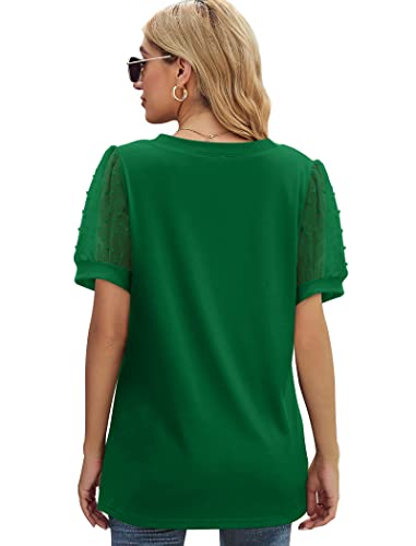 Aokosor V Neck T Shirts for Women Loose Fit Green Spring Tops 2025 Maternity Clothes XXL - Image 4