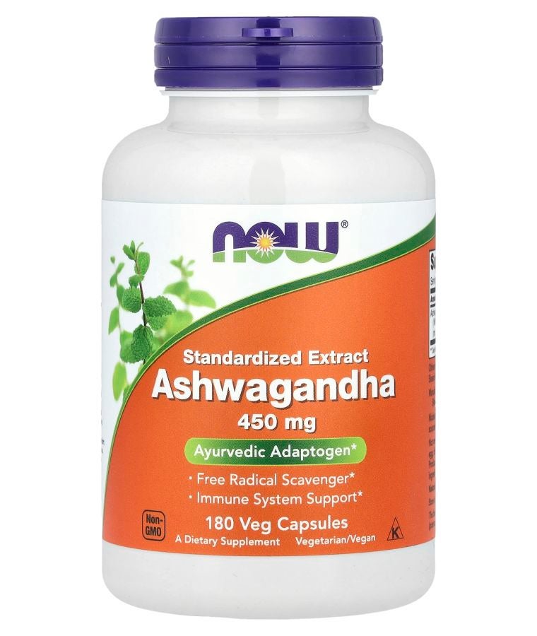 now Standardized Extract Ashwagandha 450 mg 180 Veg Capsules