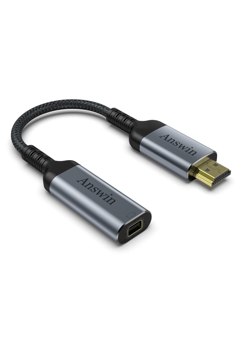 Answin Answin HDMI to Mini DisplayPort Adapter, 4K HDMI to Mini DisplayPort Active HDMI 1.4 Source for Xbox One/360, Mac Mini, PC/Laptops to Mini DP 1.2 Out Monitor with DisplayPort/Mini DisplayPort  - Image 1