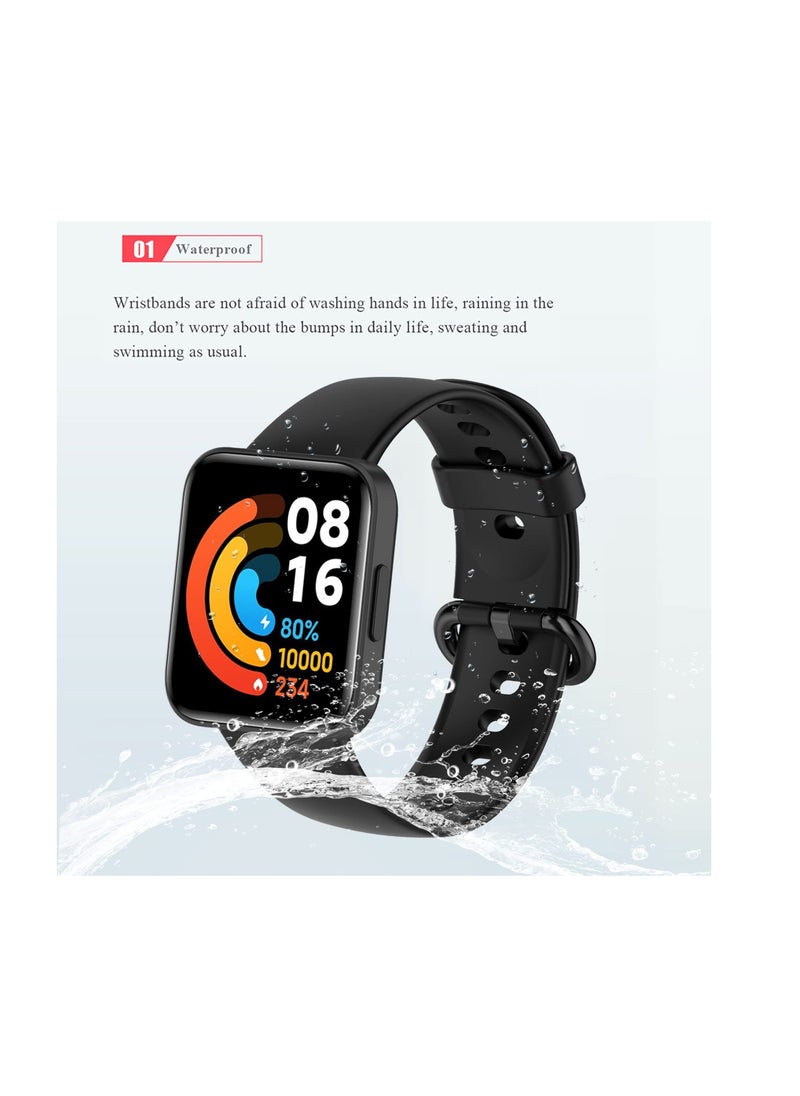 Anmi 2 Straps Compatible with Redmi Watch 2 Lite & POCO Watch & Xiaomi Mi Watch 2 Lite Silicone Strap for Men, Women  - Image 4