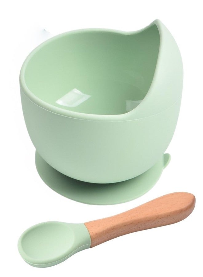 LeafLoom Baby Feeding Set, 1 Pack Baby Bowls with Suction and 1 Pack Baby Spoons for Babies Toddlers Kids, BPA Free, Baby Utensils Feeding Supplies, Microwave and Dishwasher Safe (Green 1 Set) - Image 1