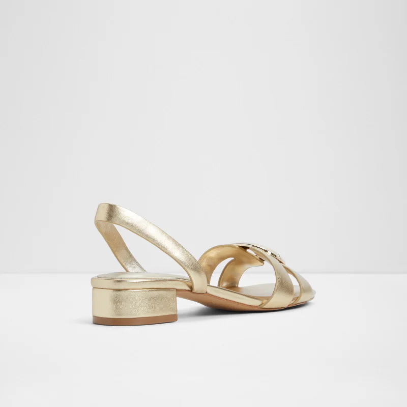 Aldo  Riviera Block Heel Sandals, Champagne for Women | Best Price UAE