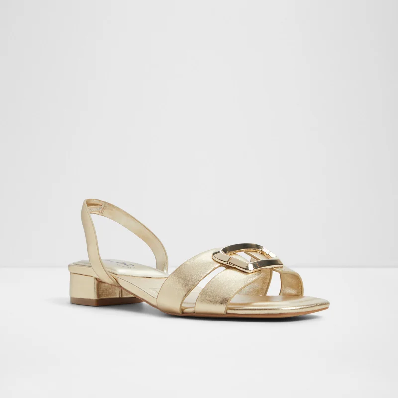 Aldo  Riviera Block Heel Sandals, Champagne for Women | Best Price UAE