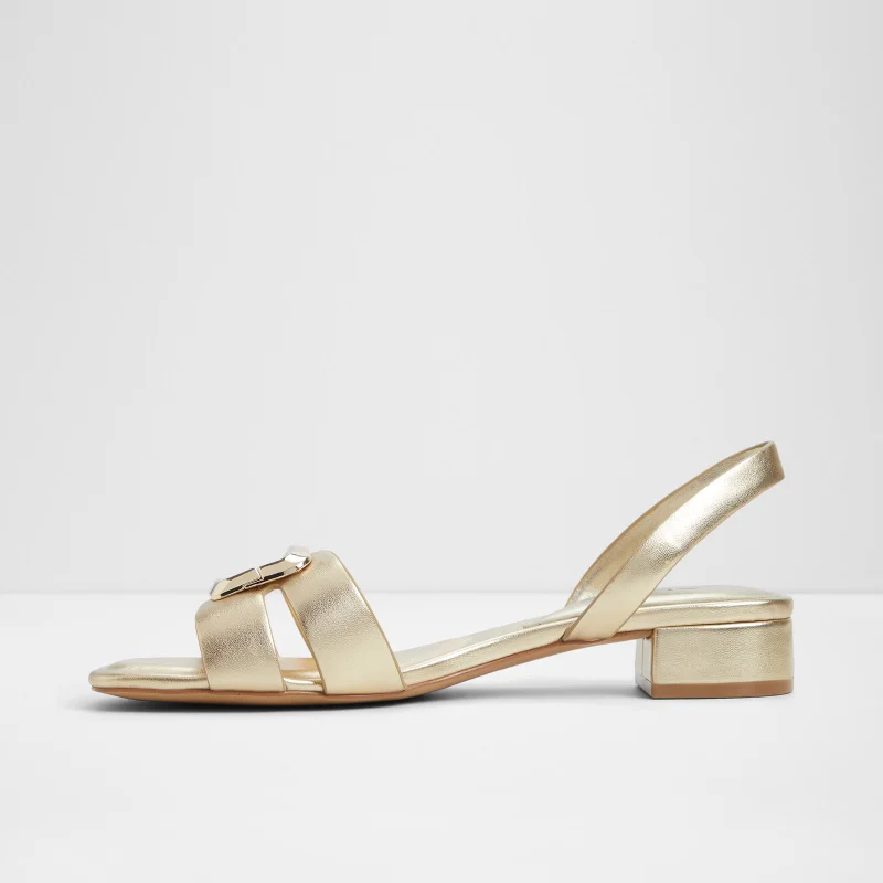 Aldo  Riviera Block Heel Sandals, Champagne for Women | Best Price UAE