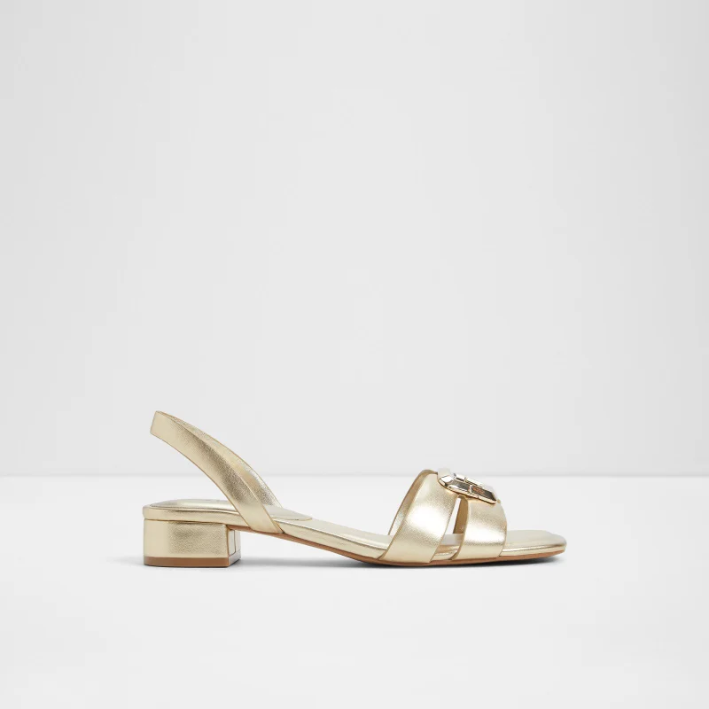 Riviera Block Heel Sandals, Champagne