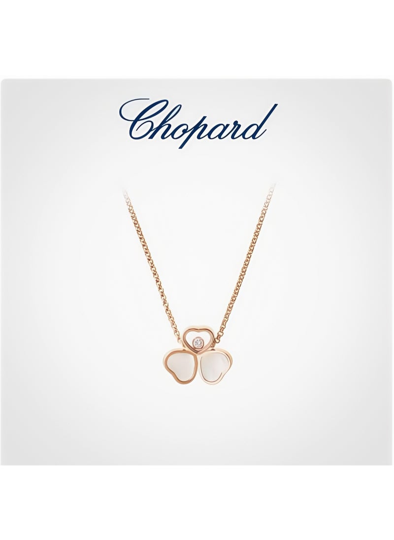 Chopard Chopard 18K rose gold white mother-of-pearl diamond clover necklace gift  - Image 1
